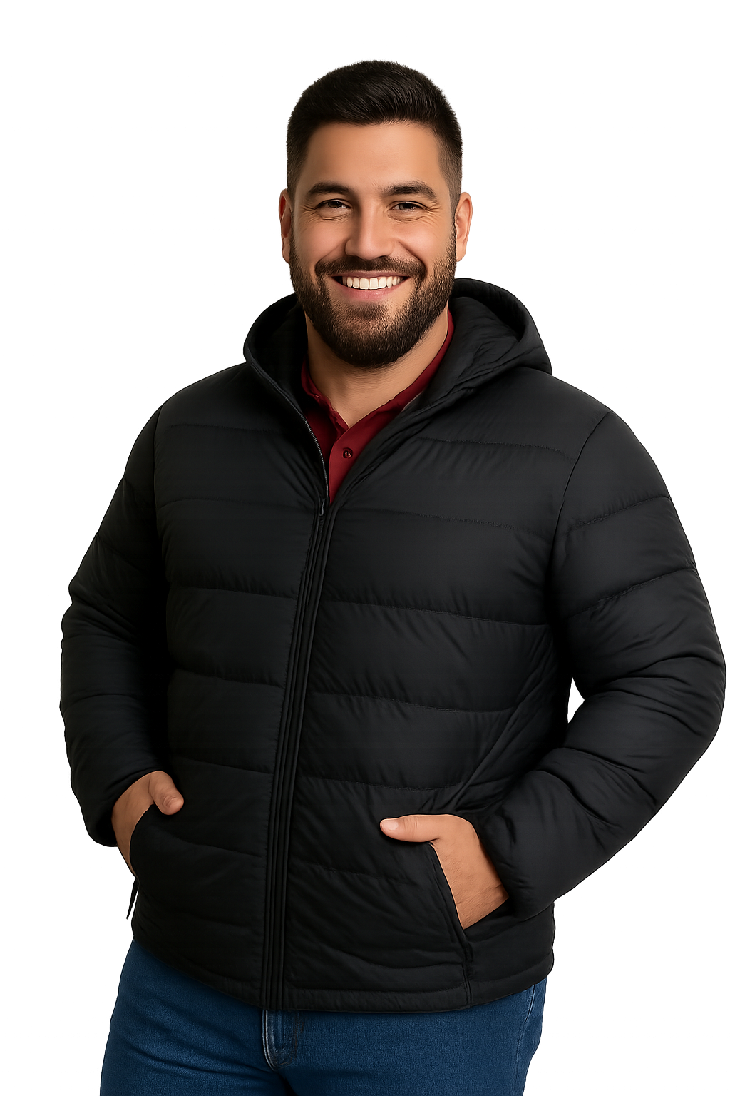 Parka con capucha 009 negro Tallas Grandes | MASX Chile