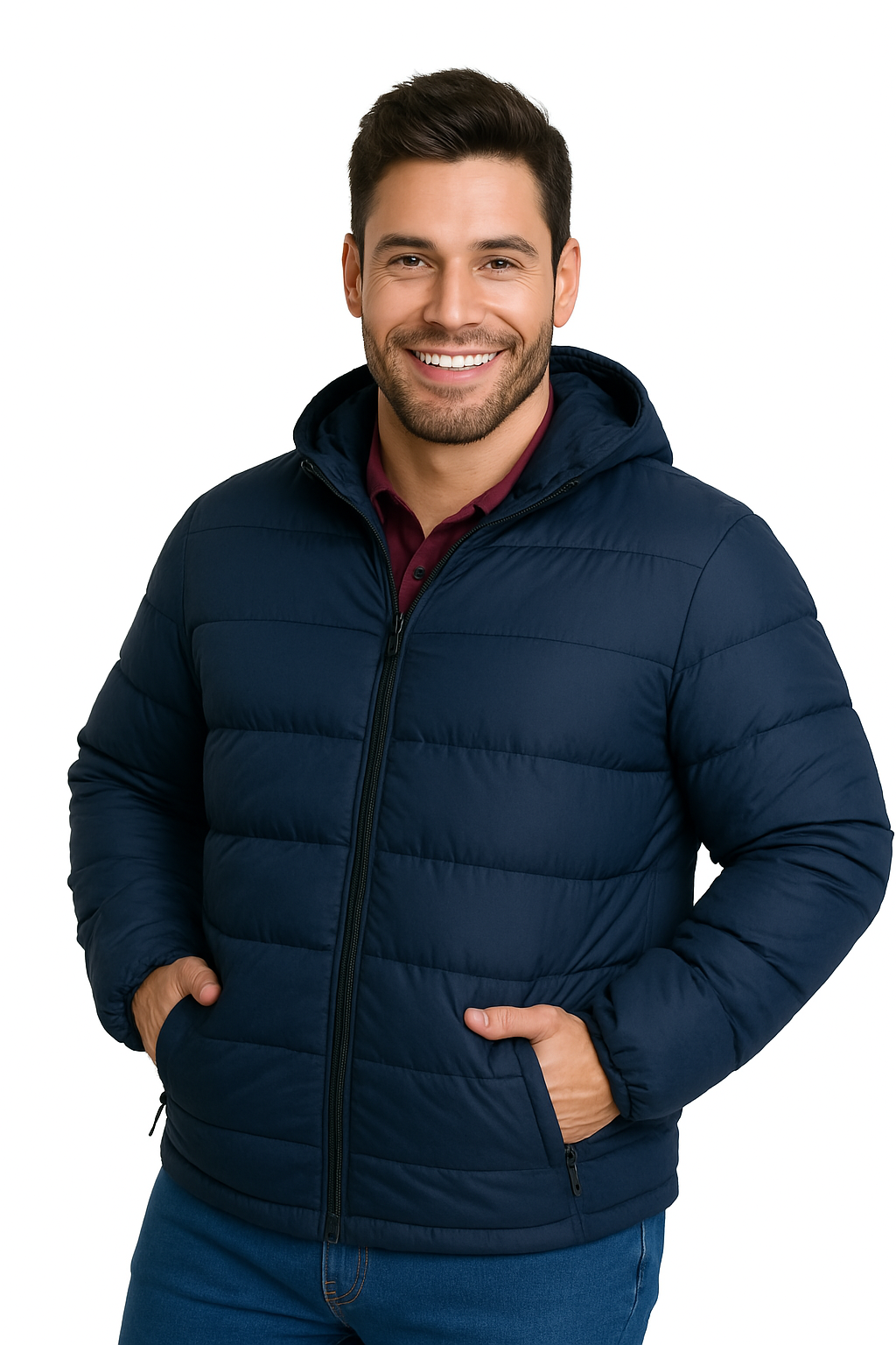 Parka con capucha 079 azul marino Tallas Grandes | MASX Chile