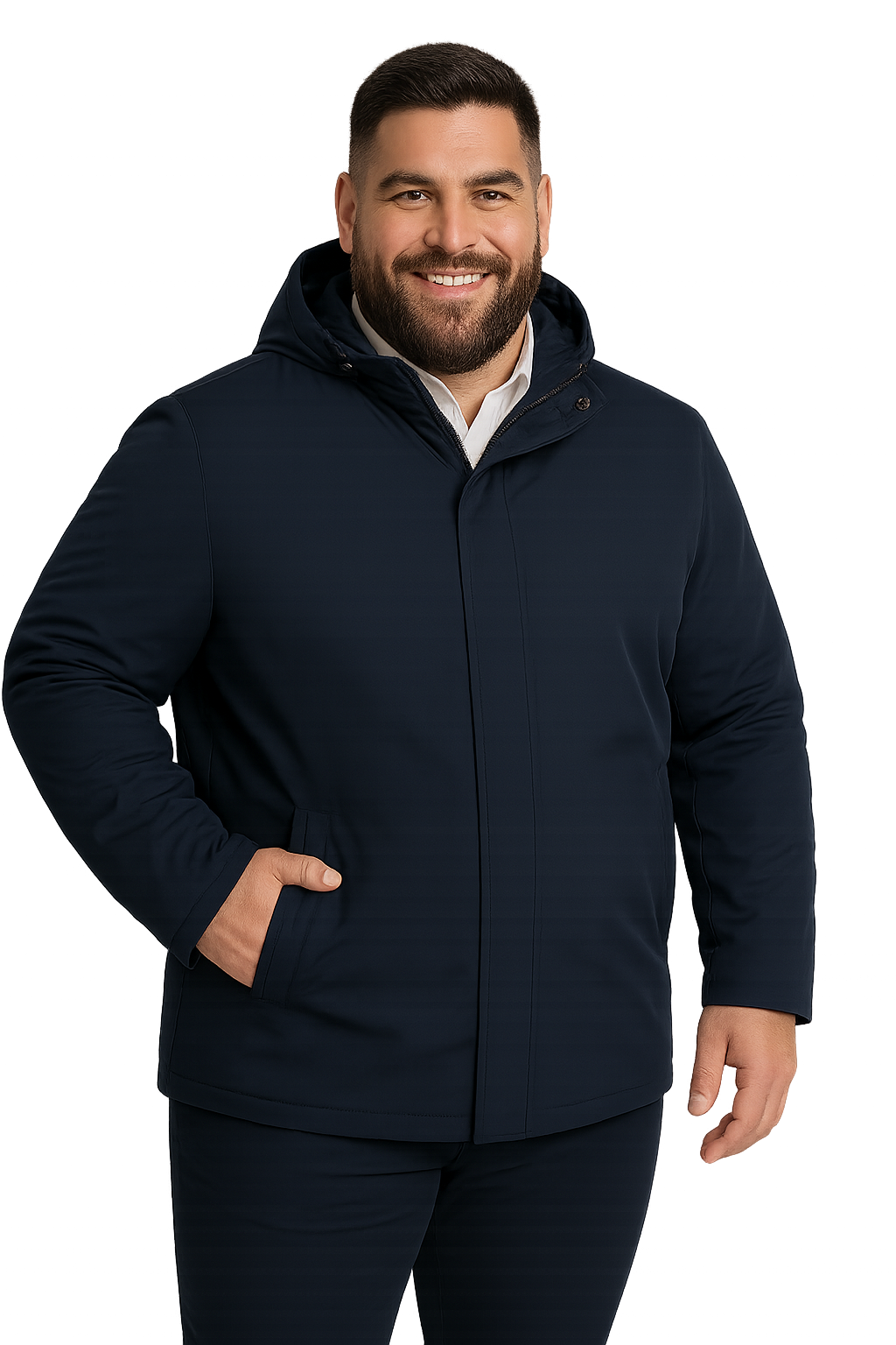 Parka larga 079 azul marino  Tallas Grandes | MASX Chile