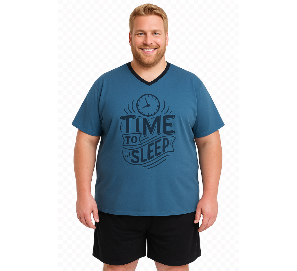 Pijama relax total 077 azul Tallas grandes | MASX Chile