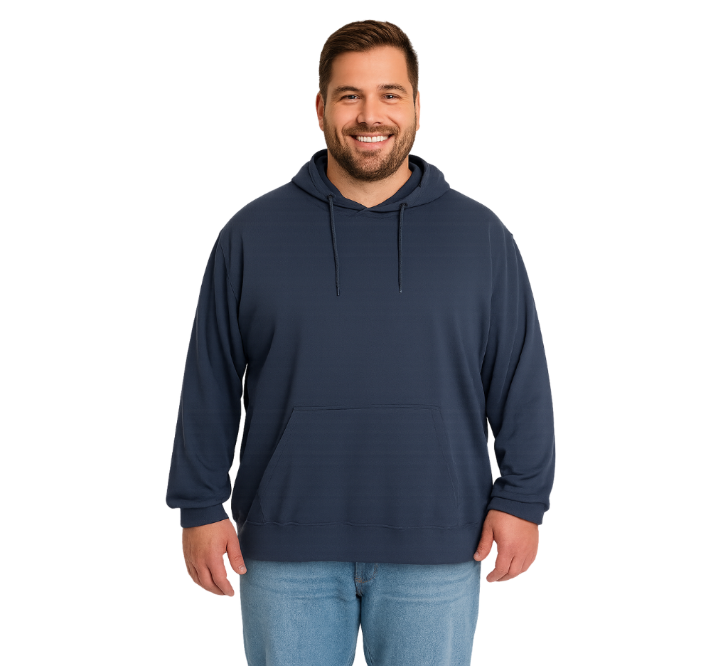 Polerón Hoodie 079 azul marino para hombre Tallas grandes MASX