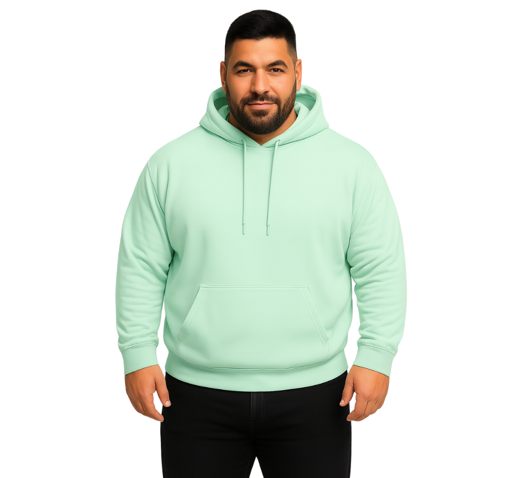 Polerón Hoodie Menta suave para Hombre Tallas grandes | MASX Chile