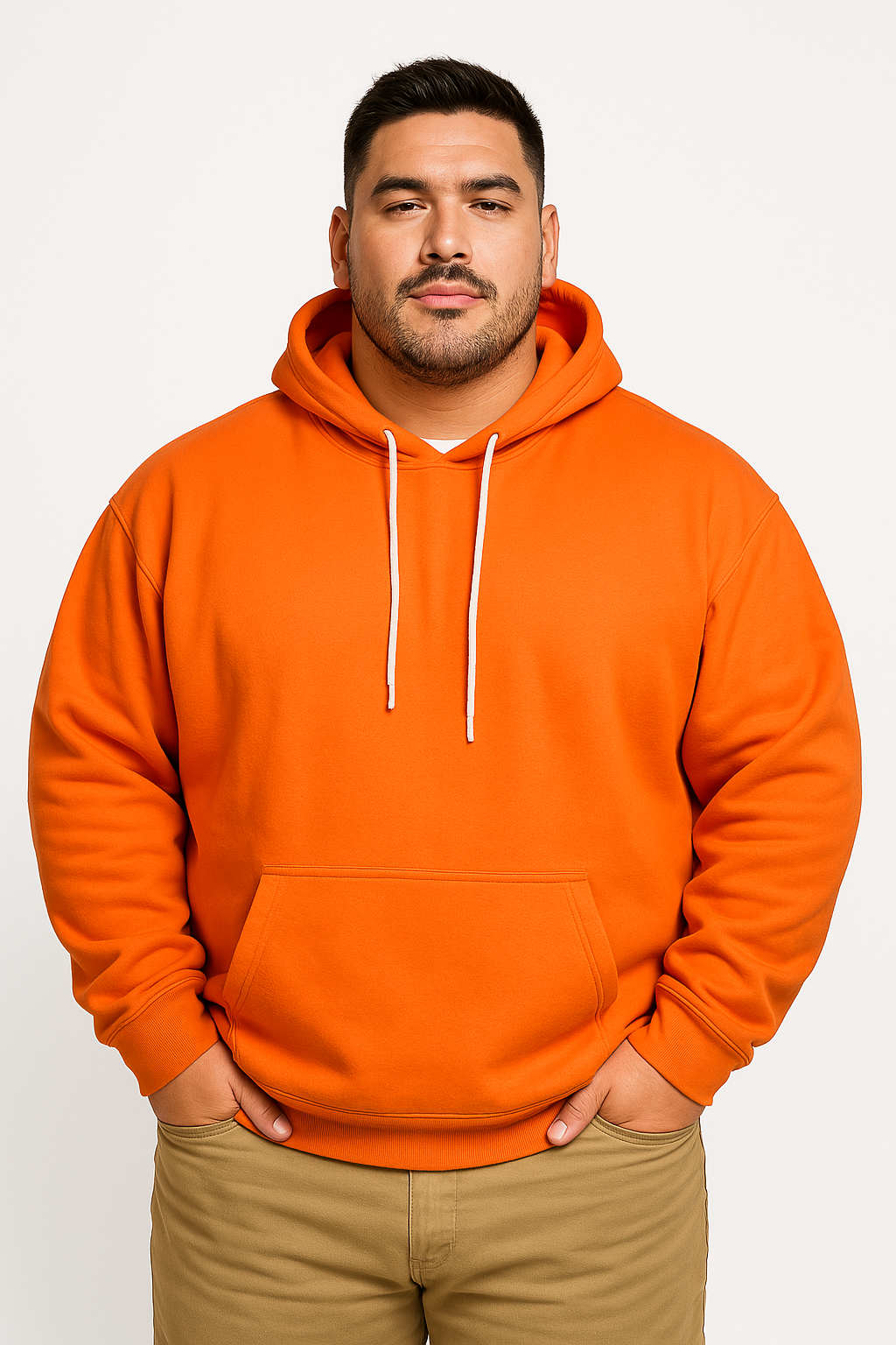 Polerón Hoodie Naranja para Hombre Tallas Grandes