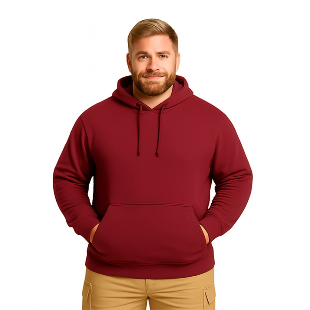 Polerón Hoodie burdeo para hombre Tallas grandes | MASX Chile