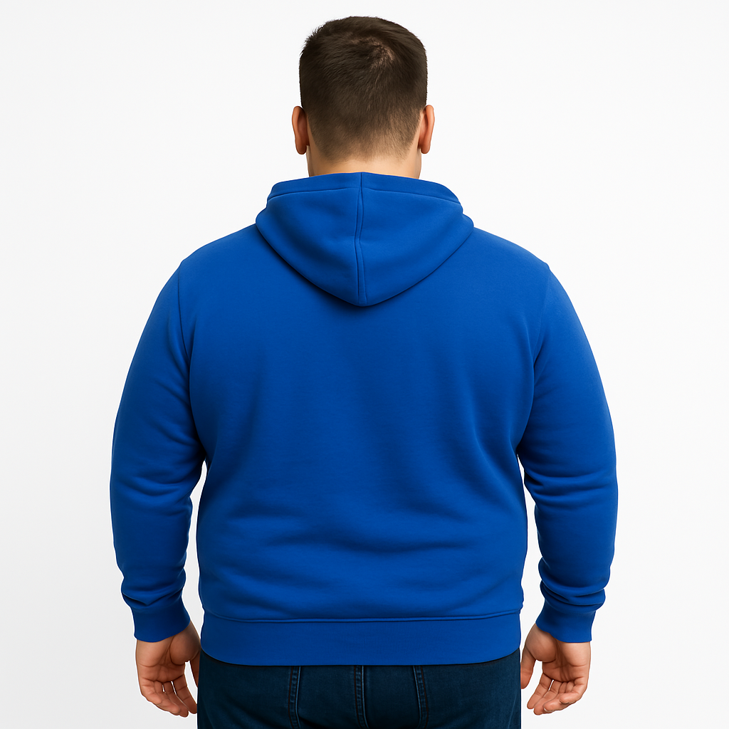 Polerón con gorro y cierre azul rey Tallas Grandes | MASX Chile