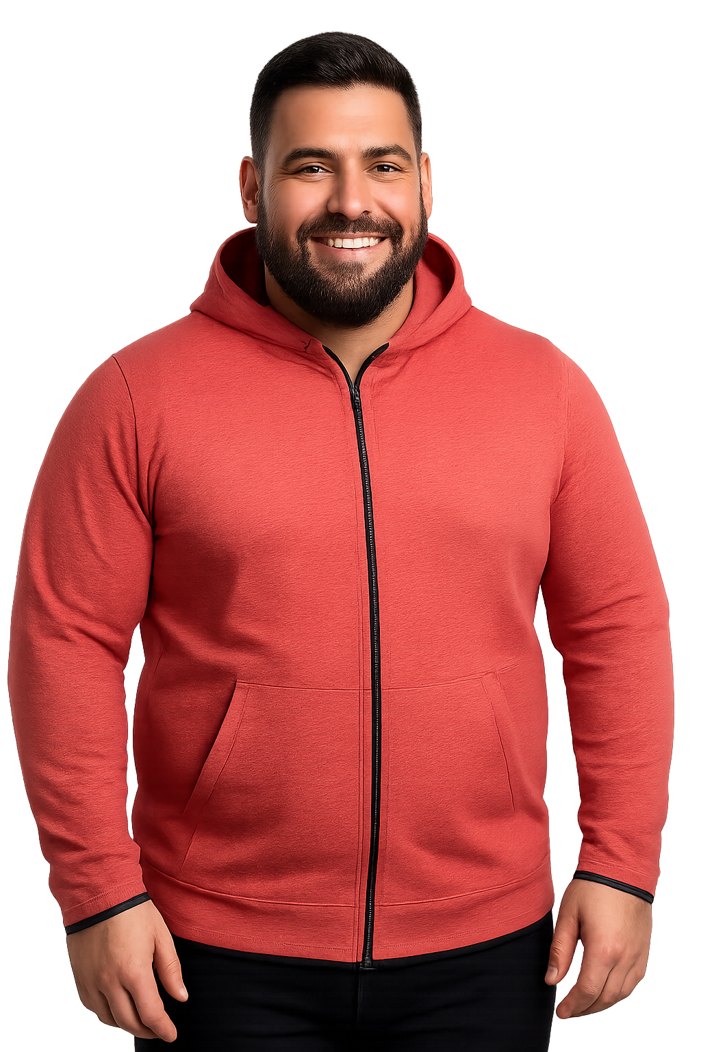 Polerón media capa elasticado 054 damasco Tallas grandes | MASX Chile