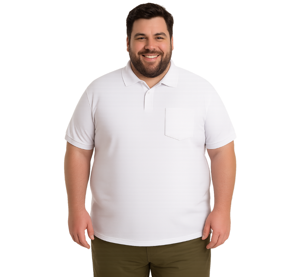 Tallas Grandes Polera Cuello Pique Negra Camiseta Tipo Polo Hombre