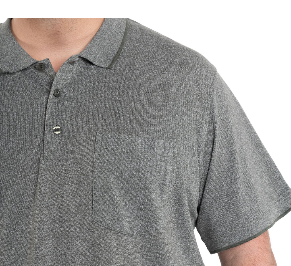 Polera Piqué melange 017 verde musgo M/C Tallas Grandes | MASX Chile