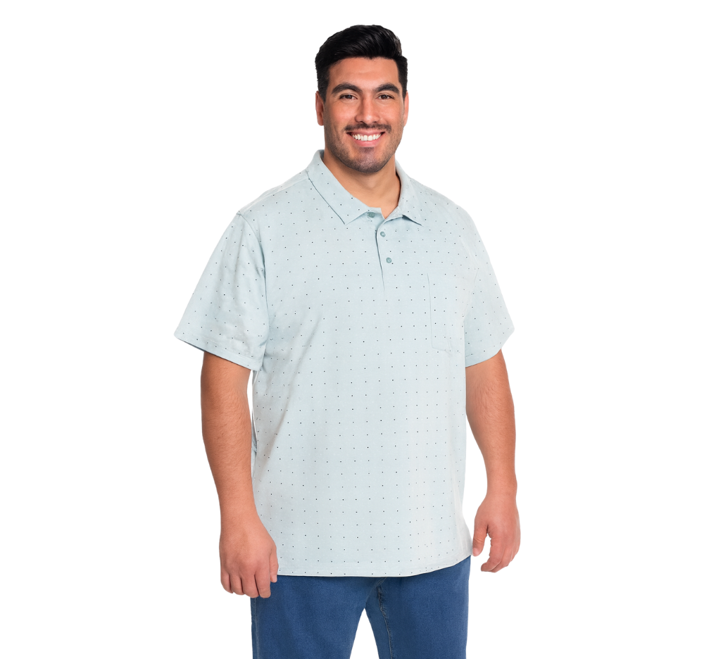 Polera Piqué one by one 086 agua Tallas grandes | MASX Chile