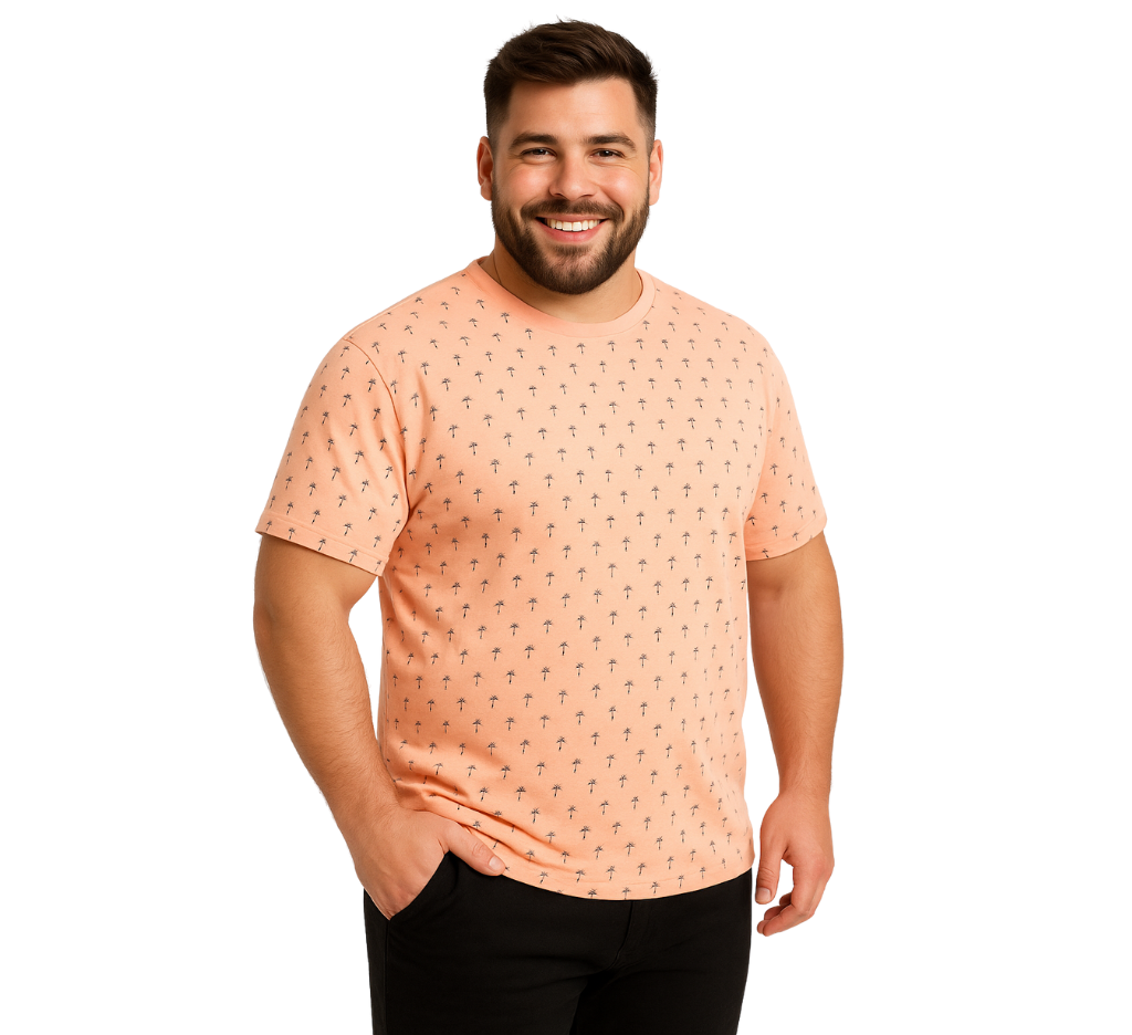 Polera Polo jersey print damasco claro hombre talla grande | MASX Chile