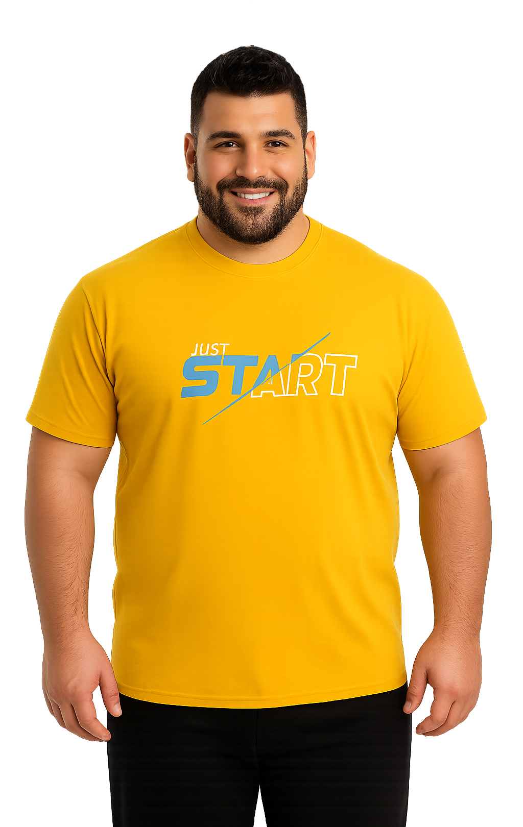 Polera estampada sport amarillo hombre talla grande | MASX Chile