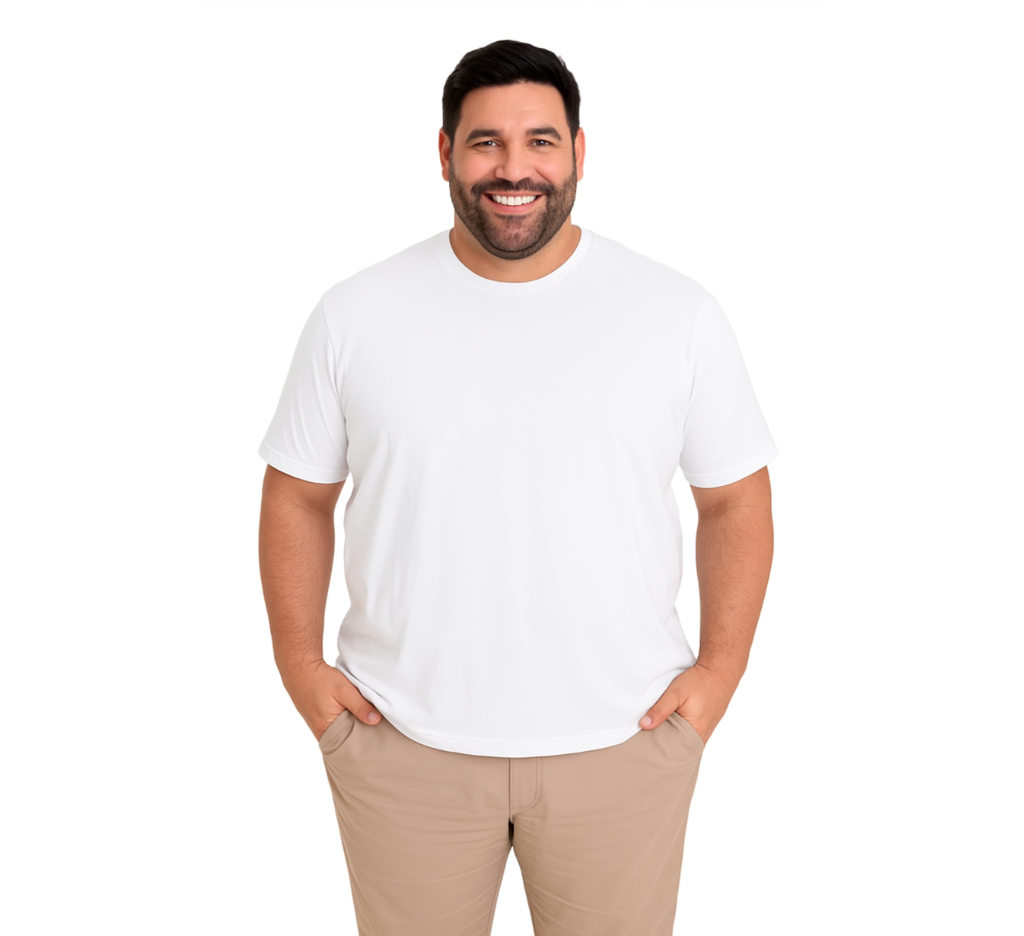 Polera jersey lisa kt 001 blanco para hombre talla grande | MASX Chile