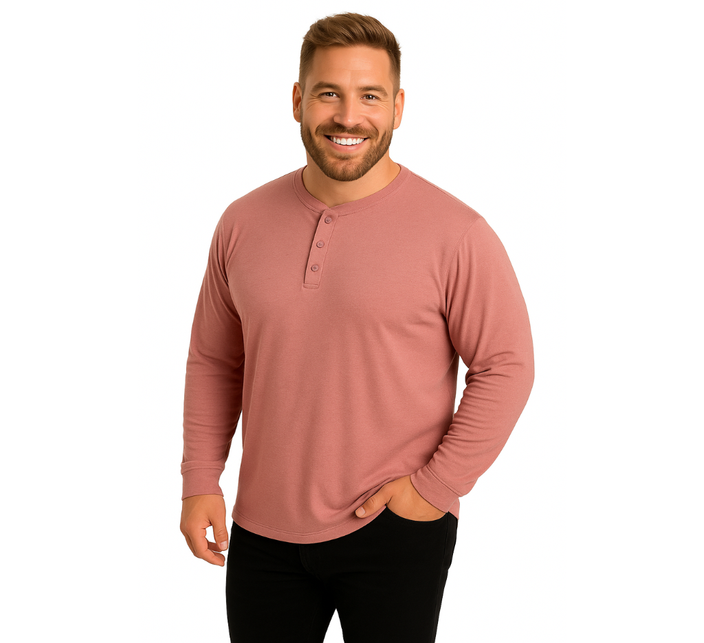 Polera manga larga Jersey botones slim fit 055 rojo oscuro Tallas Grandes | MASX Chile