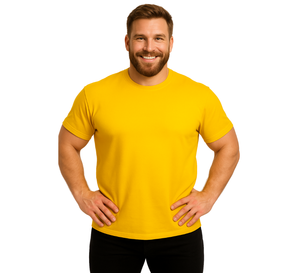 Polera polo amarilla hombre talla grande – 100% Algodón | MASX Chile