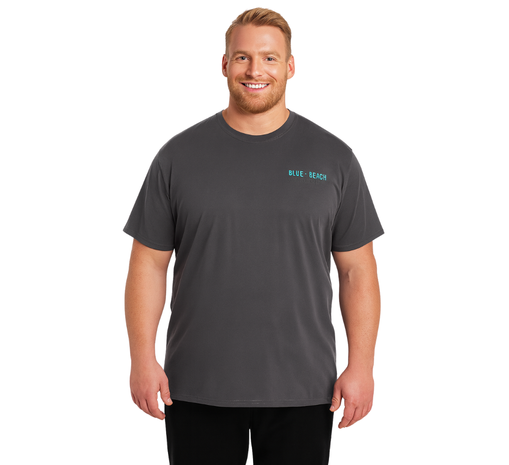 Polera print espalda 003 gris medio talla grande | MASX Chile