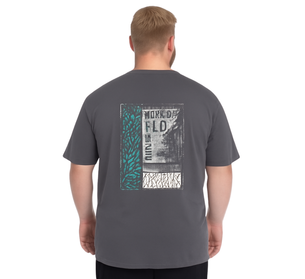 Polera print espalda 003 gris medio talla grande | MASX Chile