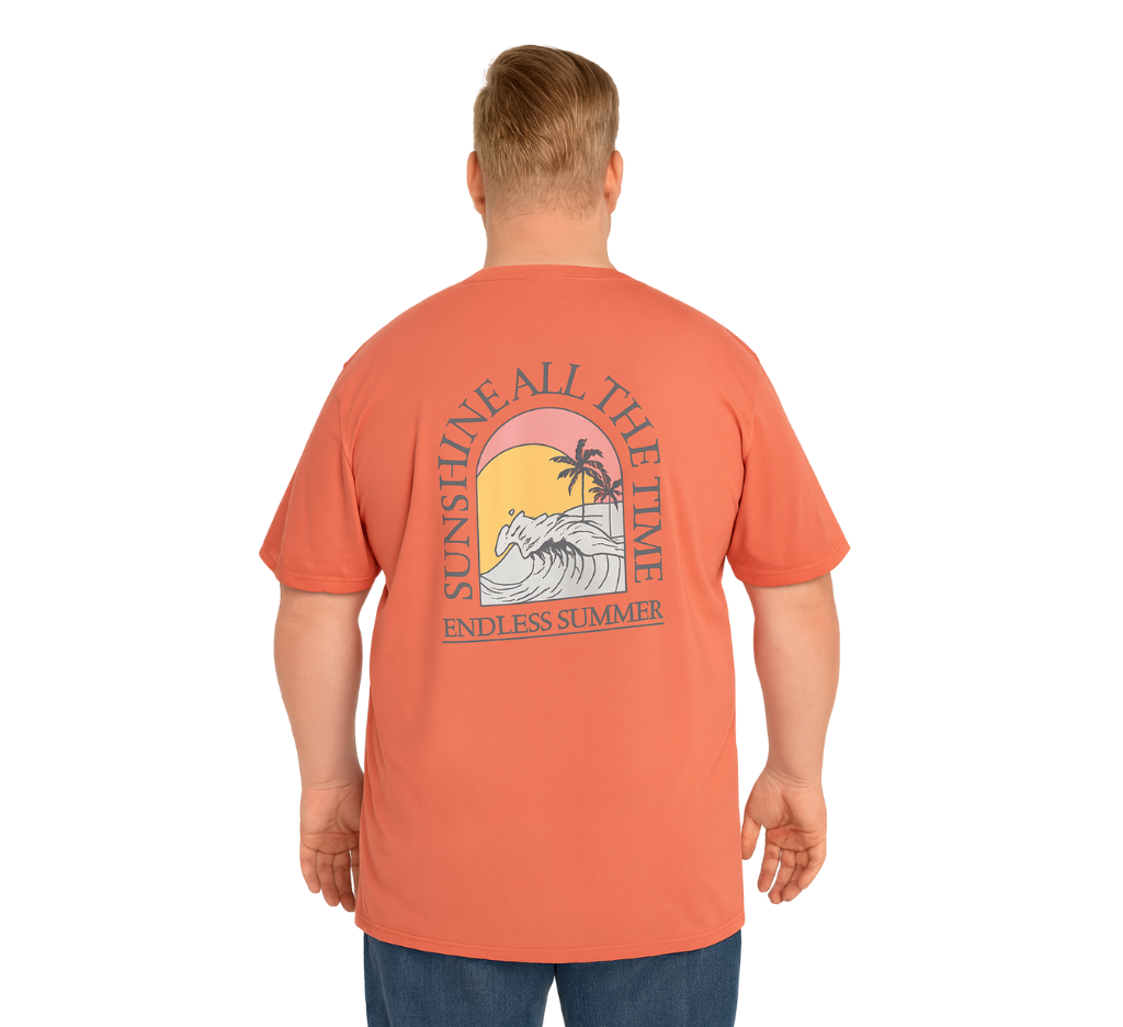 Polera print espalda 098 coral talla grande | MASX Chile