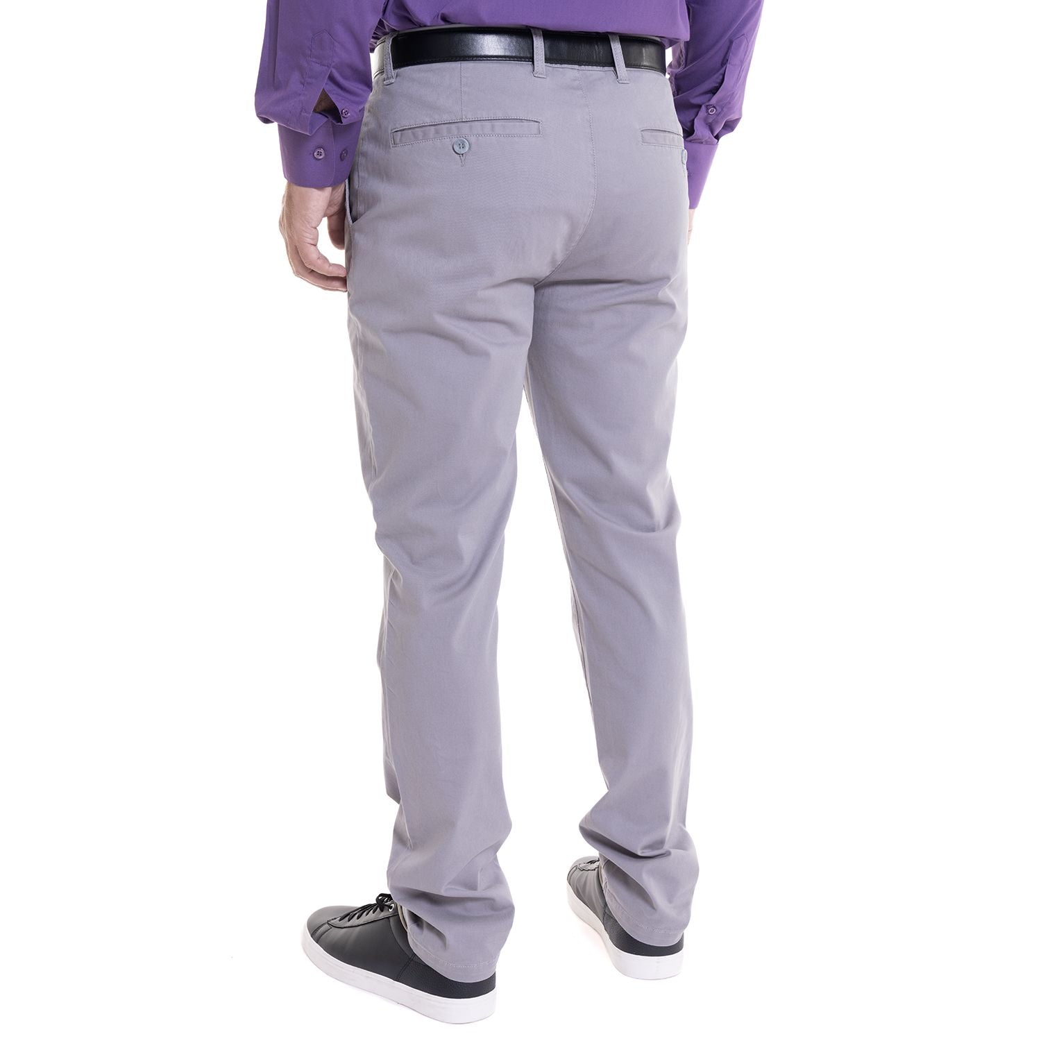 Pantalón frente plano slim fit spandex 002 gris claro Tallas Grandes Hombre | MASX Chile