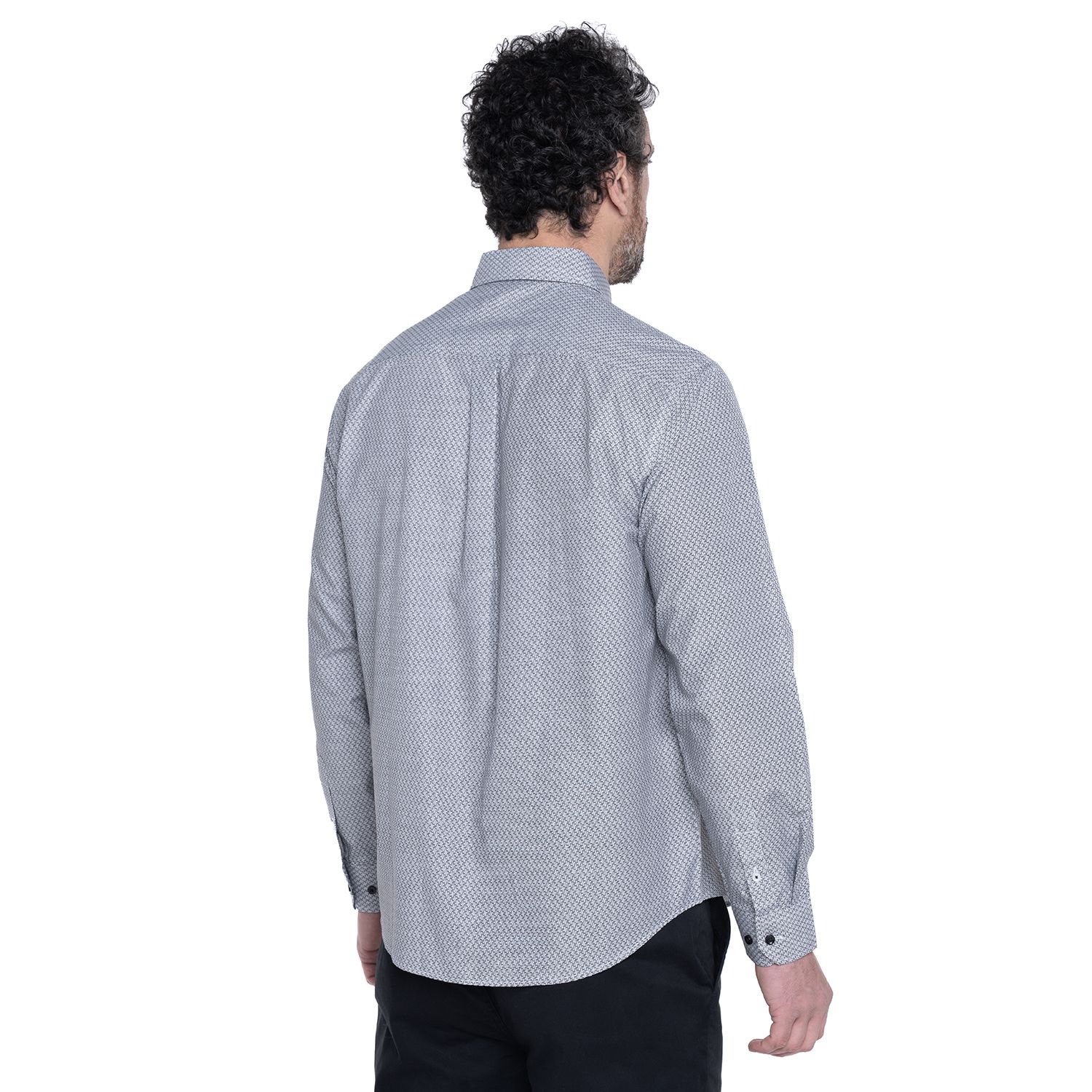 Camisa manga larga fantasía estampada regular fit diseño blanco Tallas grandes | MASX Chile