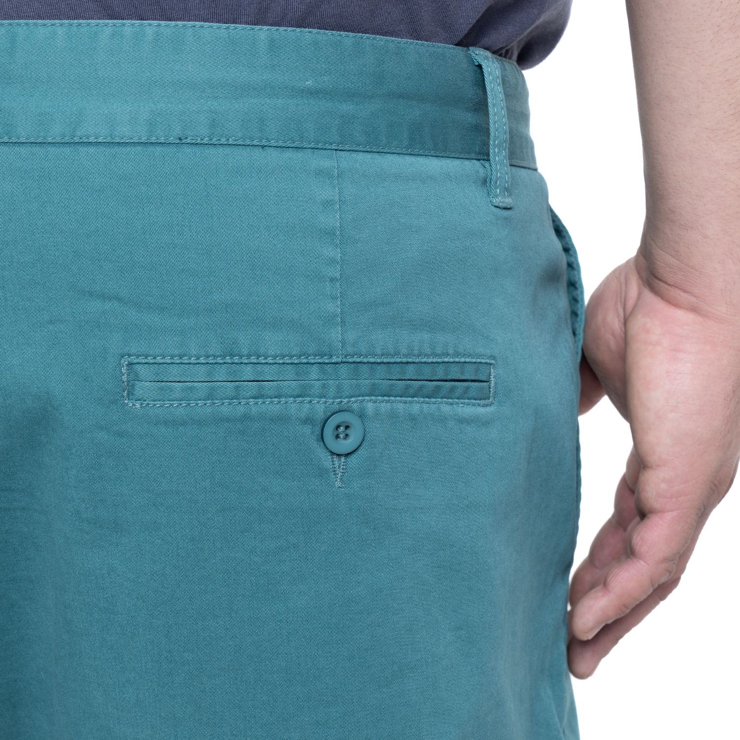 Bermuda gabardina frente plano 016 verde petróleo regular fit