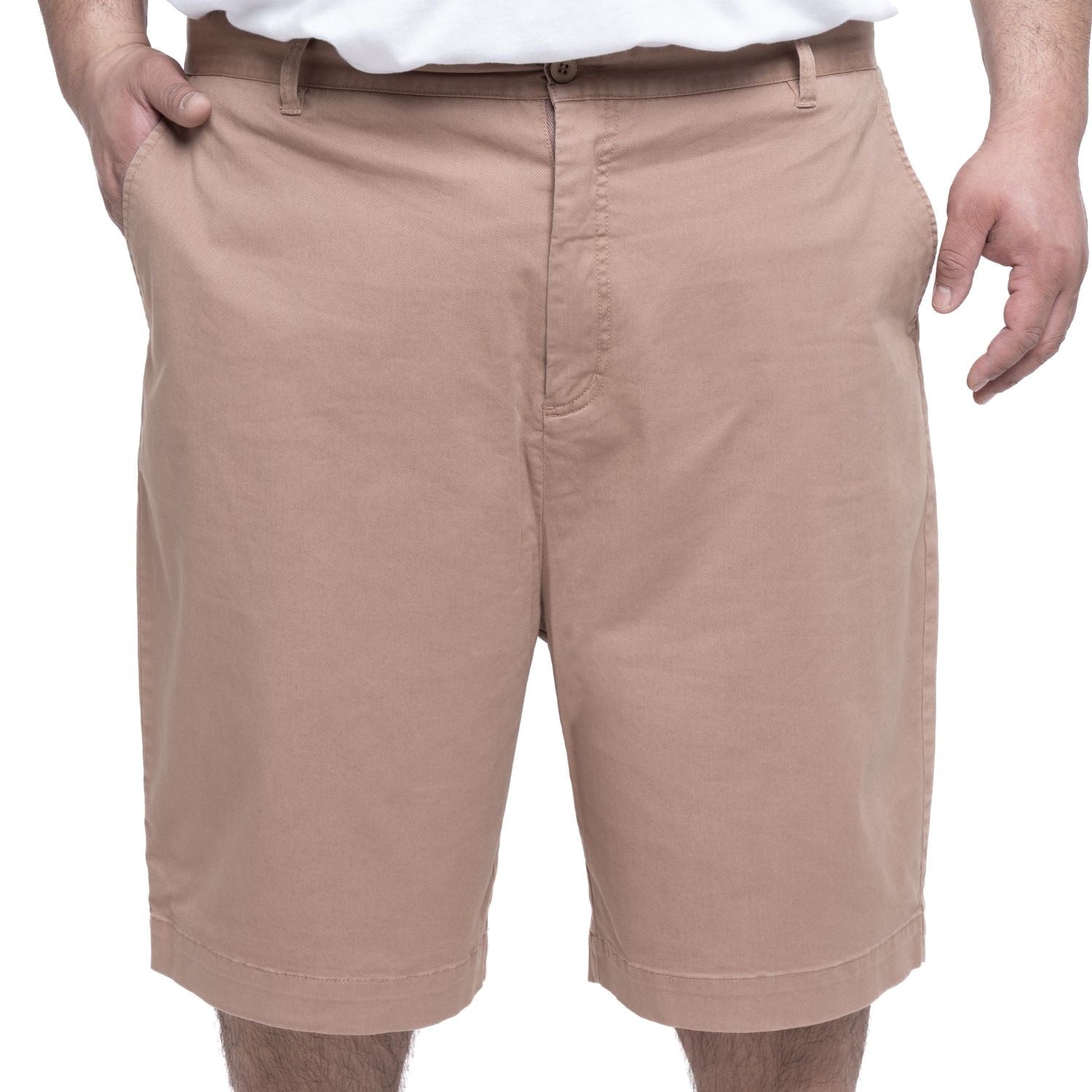 Bermuda gabardina frente plano 090 tostado regular fit