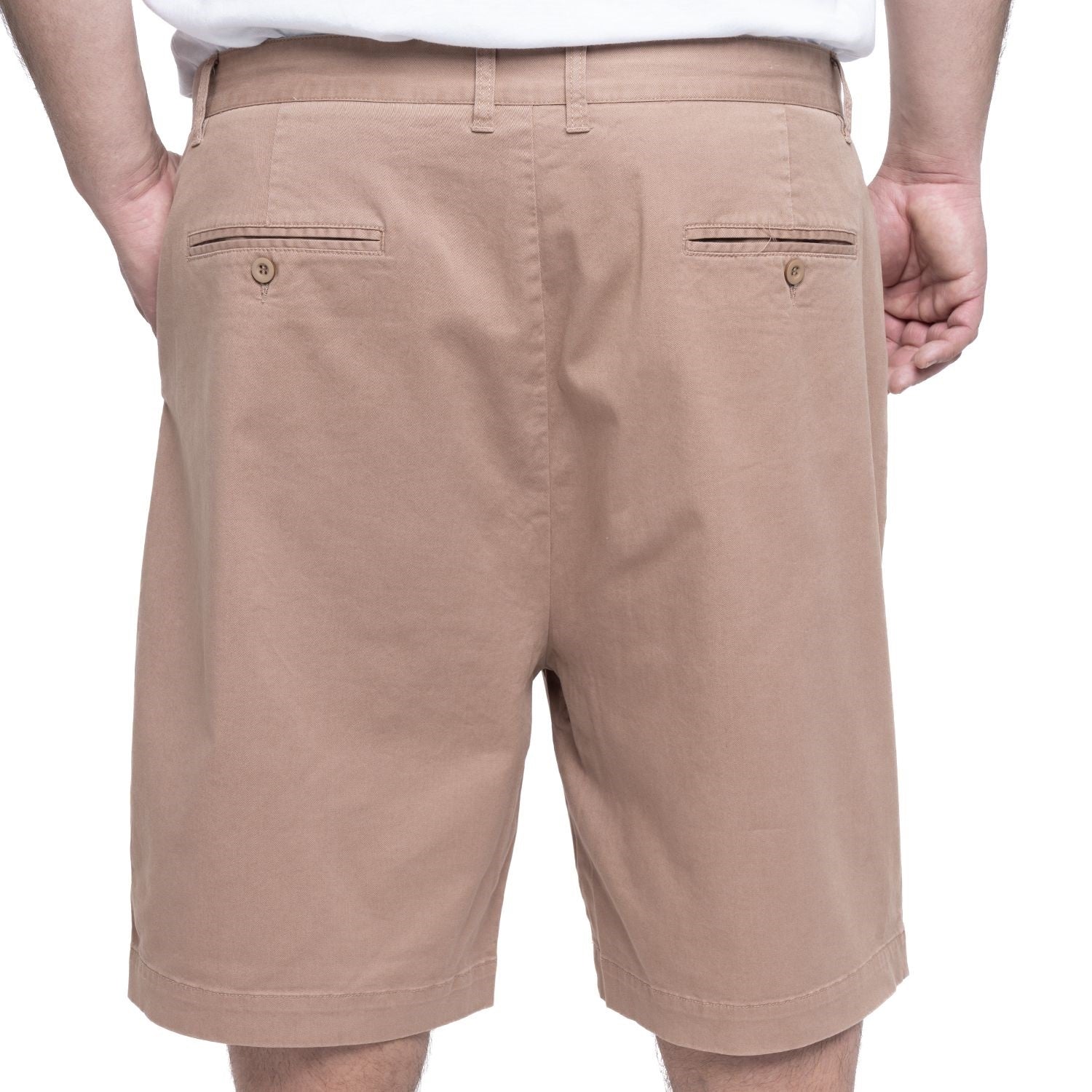 Bermuda gabardina frente plano 090 tostado regular fit