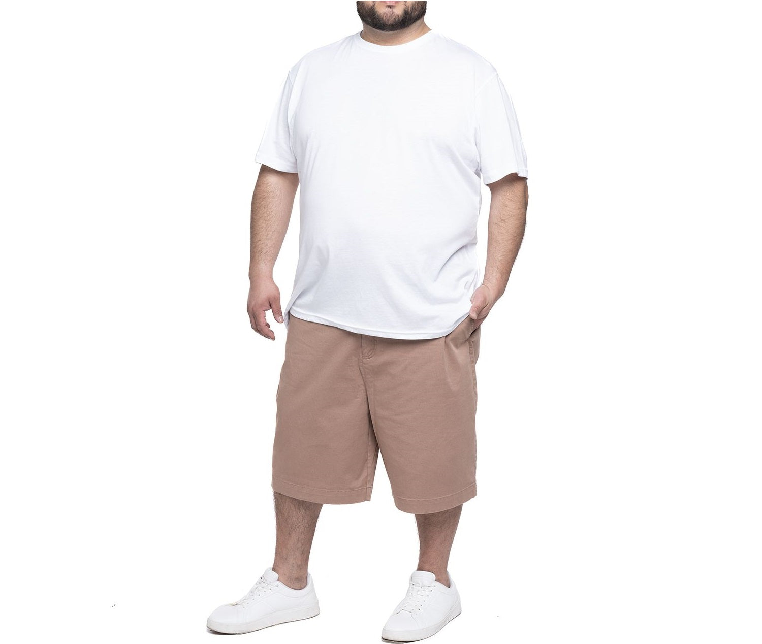 Bermuda gabardina frente plano 090 tostado regular fit