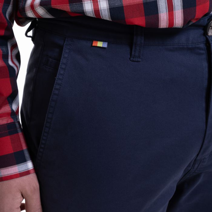 Pantalón frente plano slim fit spandex 079 azul marino  trv | MASX Chile