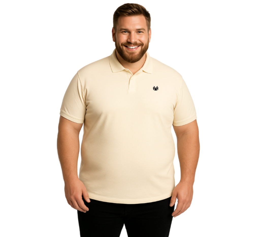 Polera Piqué Beige M/C  Tallas Grandes | MASX Chile