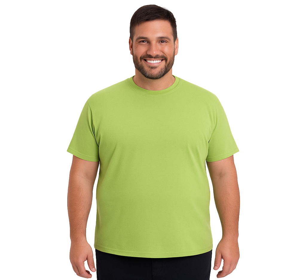 Polera jersey lisa kt 015 verde pistacho para hombre talla grande