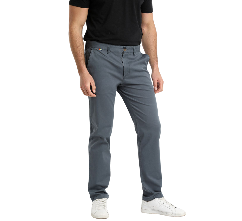 Pantalón frente plano slim fit spandex 003 gris medio trv Tallas Grandes | MASX Chile