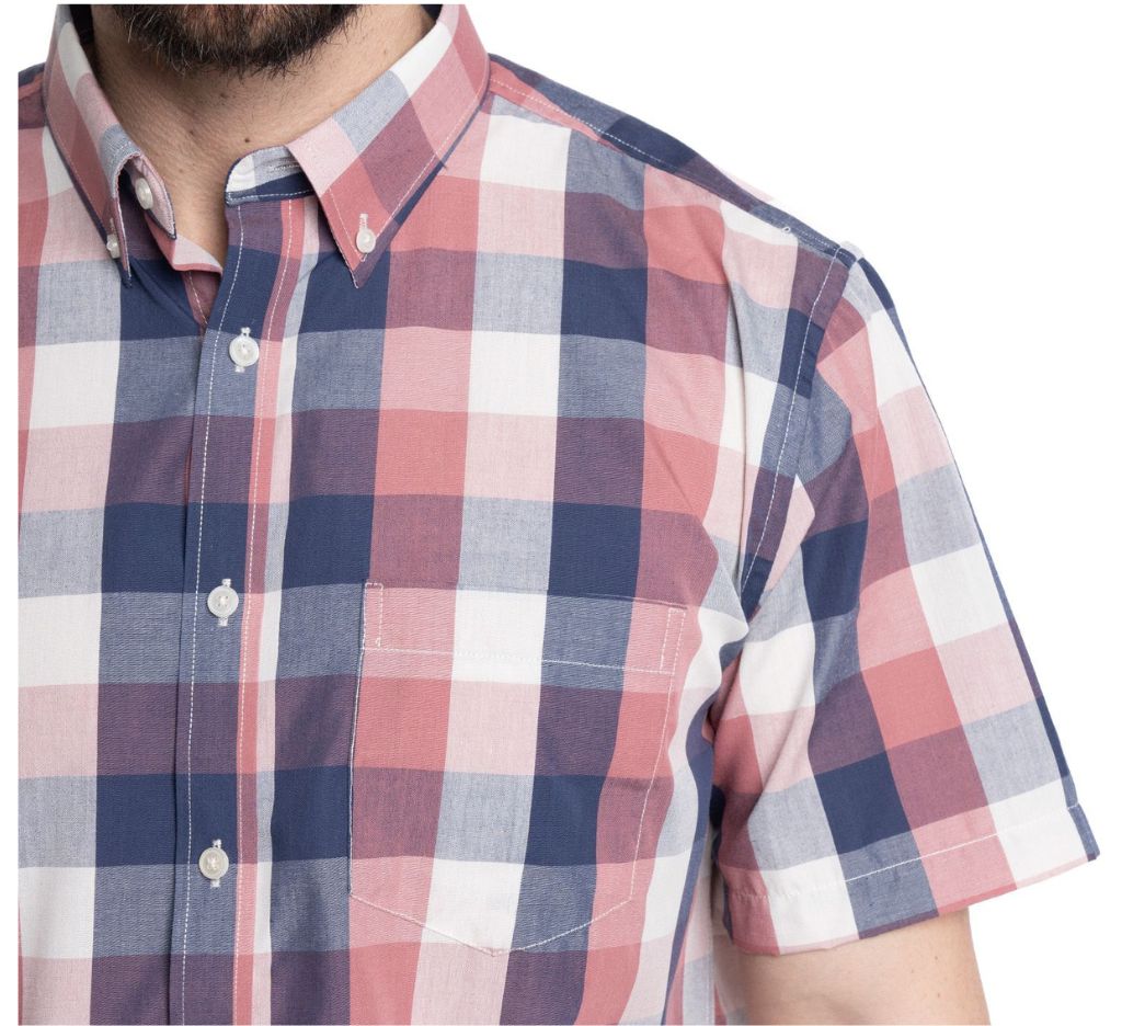 Camisa manga corta fantasia premium 550 diseño rosado claro regular fit  | MASX Chile