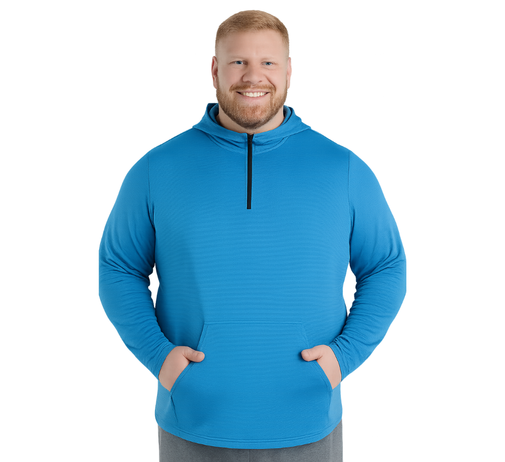 Polerón media capa 069 azul piedra tallas Grandes | MASX Chile