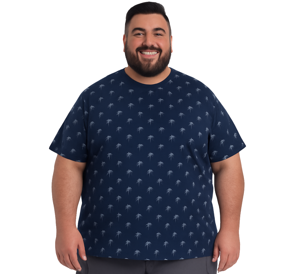 Polera full print 579 diseño azul marino talla grande | MASX Chile