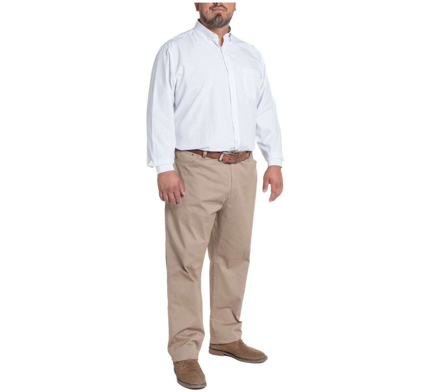Camisa manga larga fantasía estampada regular fit 569 diseño azul piedra Tallas grandes | MASX Chile