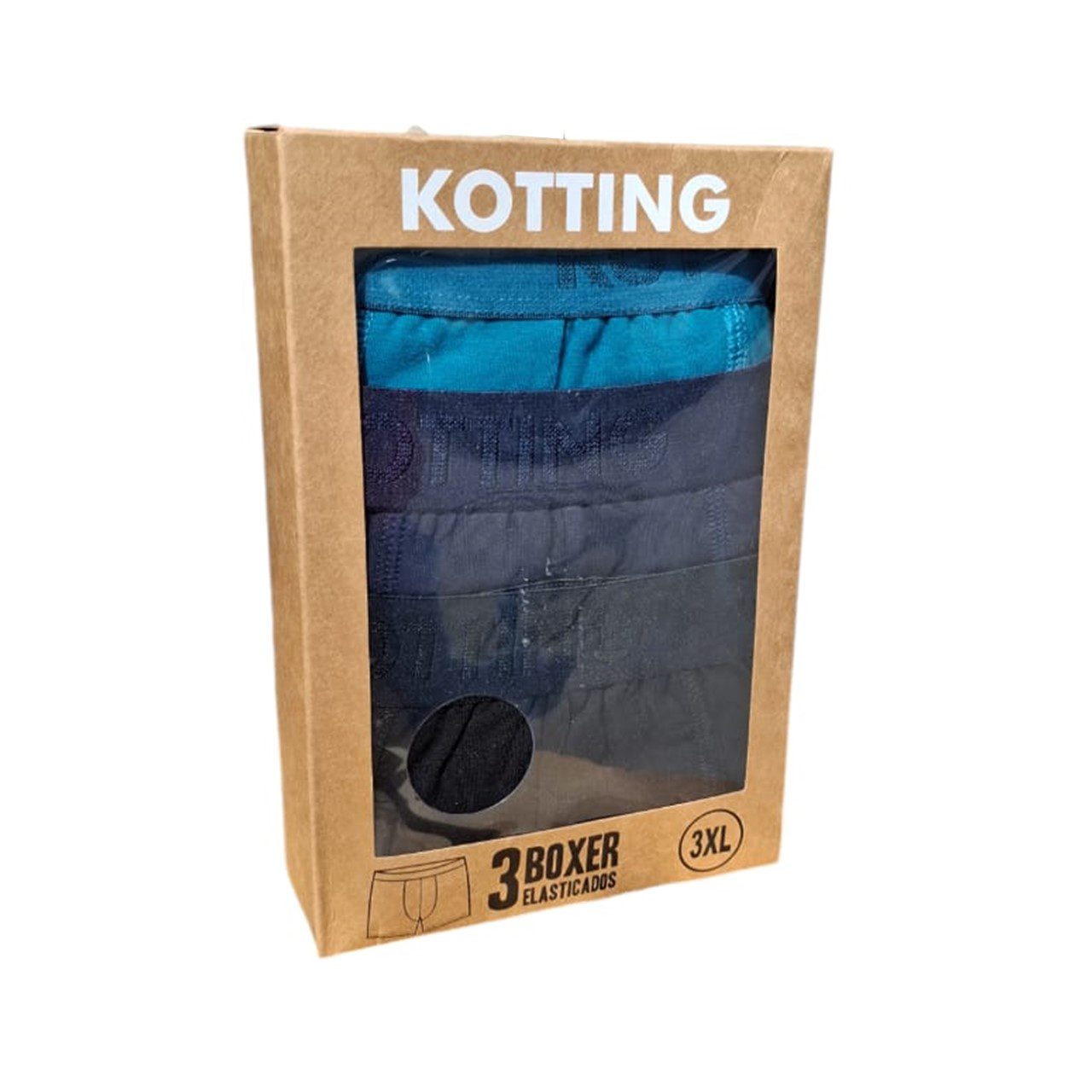 Bóxer elasticado tripack - 516 negro - azul - verde Tallas grandes | MASX Chile