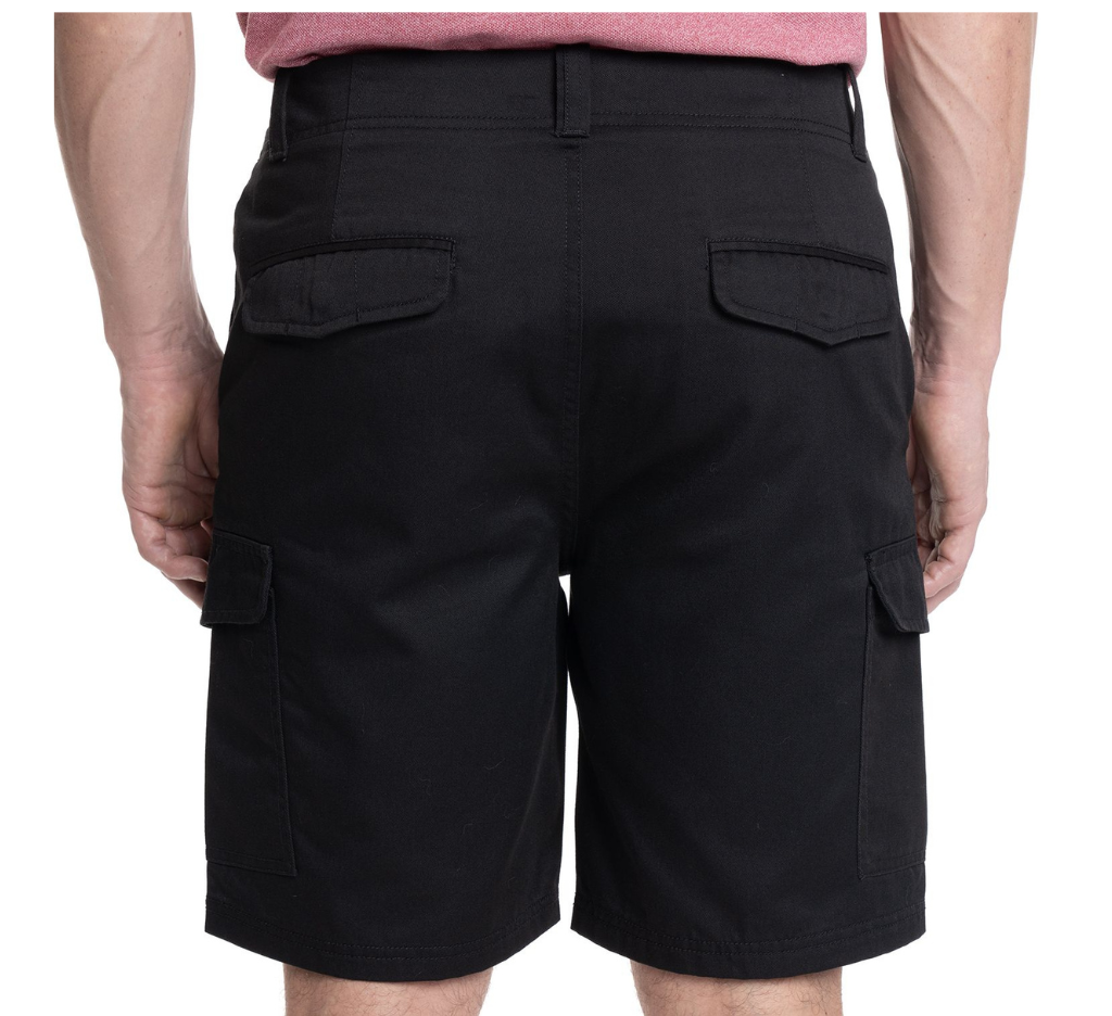 Bermuda Gabardina Cargo 009 negro Tallas grandes | MASX Chile