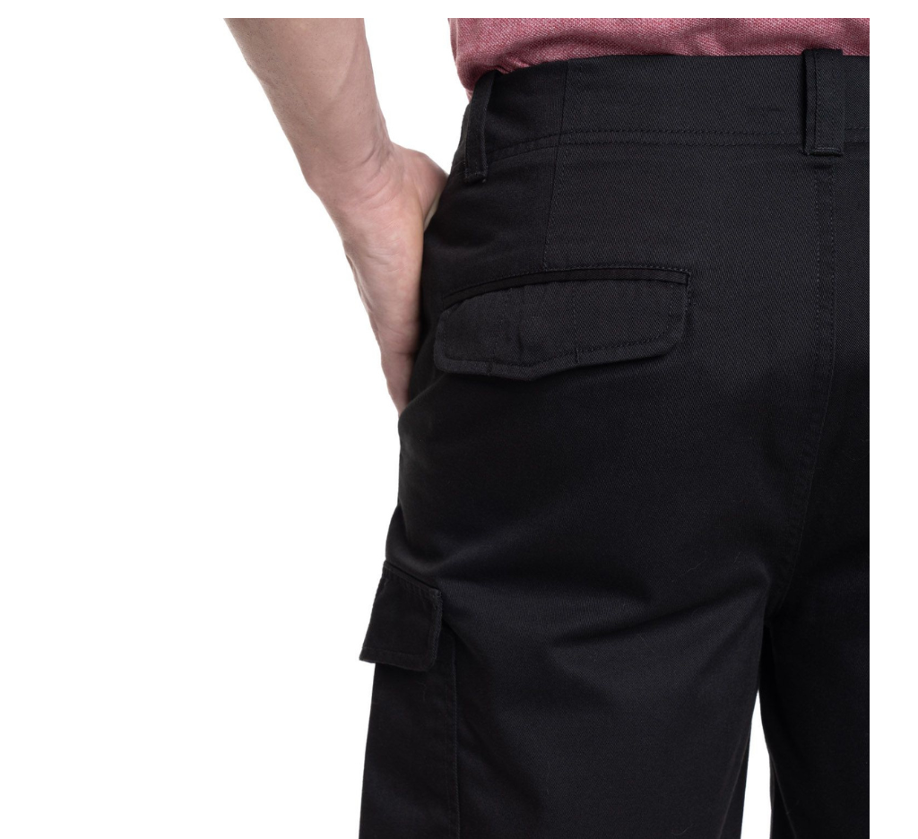 Bermuda Gabardina Cargo 009 negro Tallas grandes | MASX Chile