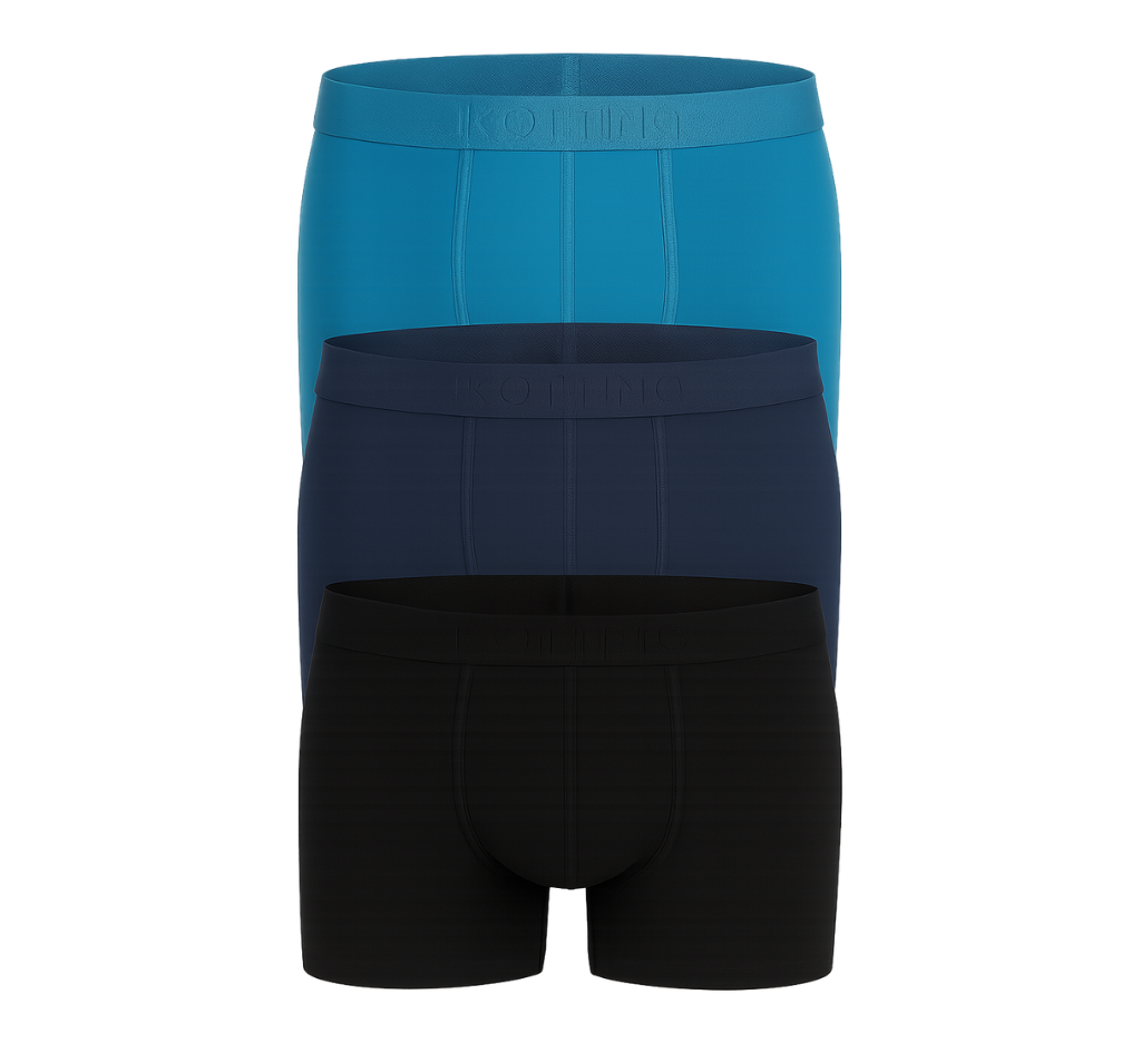 Bóxer elasticado tripack - 516 negro - azul - verde Tallas grandes | MASX Chile