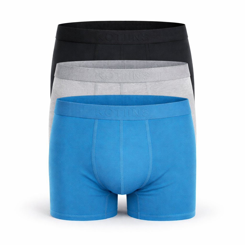 Bóxer elasticado tripack - 575 calipso - gris - negro