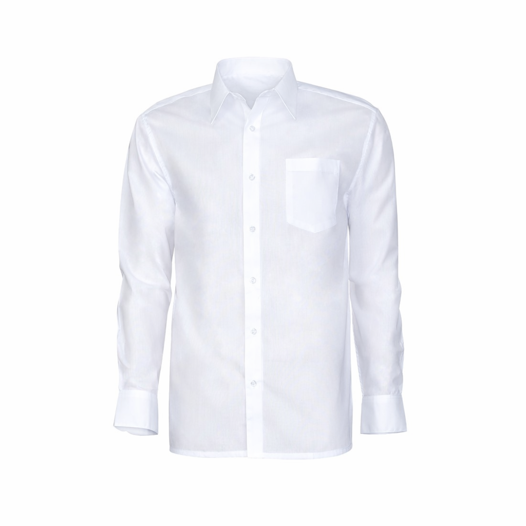 Camisa Clásica Escolar Juvenil Hombre Blanca regular fit M/L Tallas grandes | MASX Chile