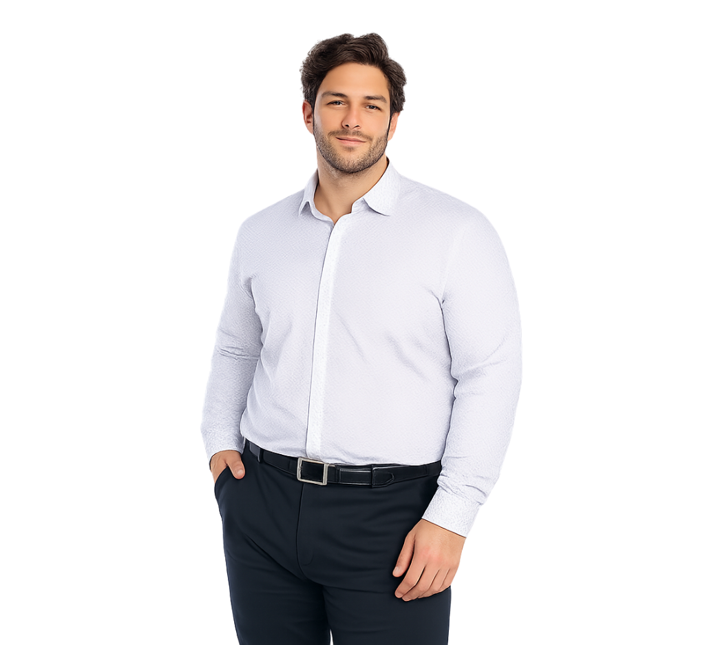 Camisa fantasía estampada 501 diseño blanco manga larga regular fit | MASX Chile