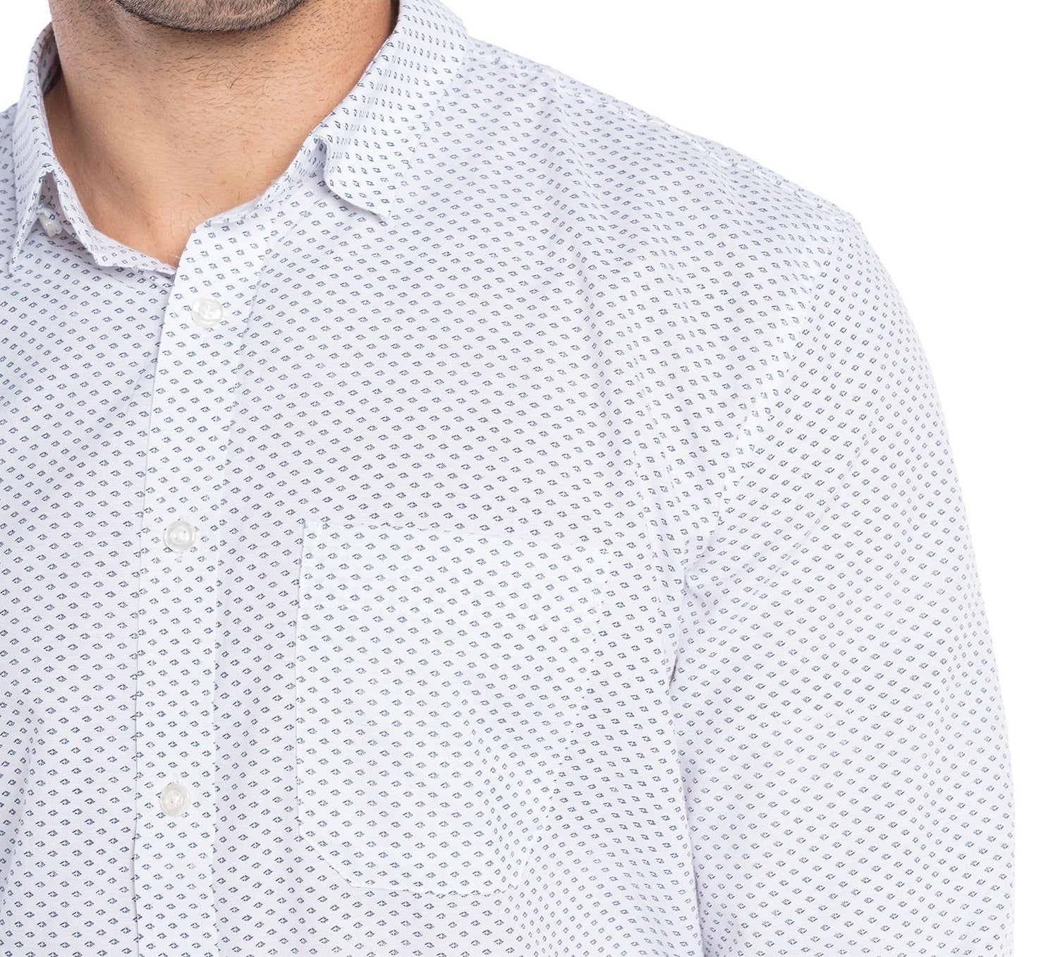 Camisa fantasía estampada 501 diseño blanco manga larga regular fit | MASX Chile