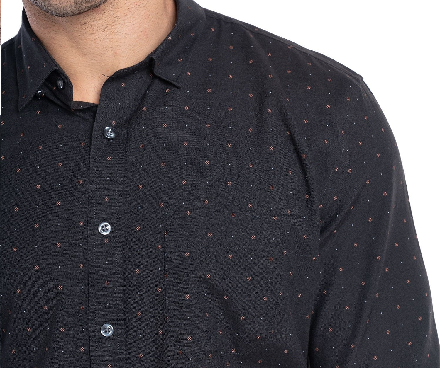 Camisa fantasía estampada 509 diseño negro manga larga regular fit | MASX Chile