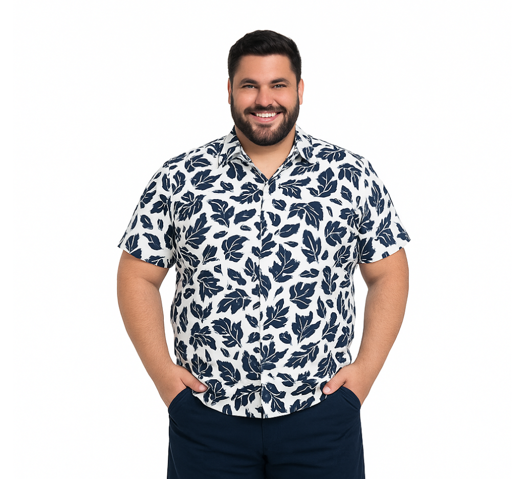 Camisa guayabera regular fit diseño 501 blanco Tallas grandes | MASX Chile