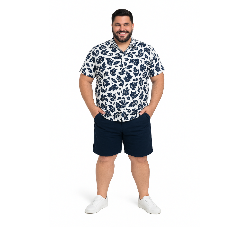 Camisa guayabera regular fit diseño 501 blanco Tallas grandes | MASX Chile