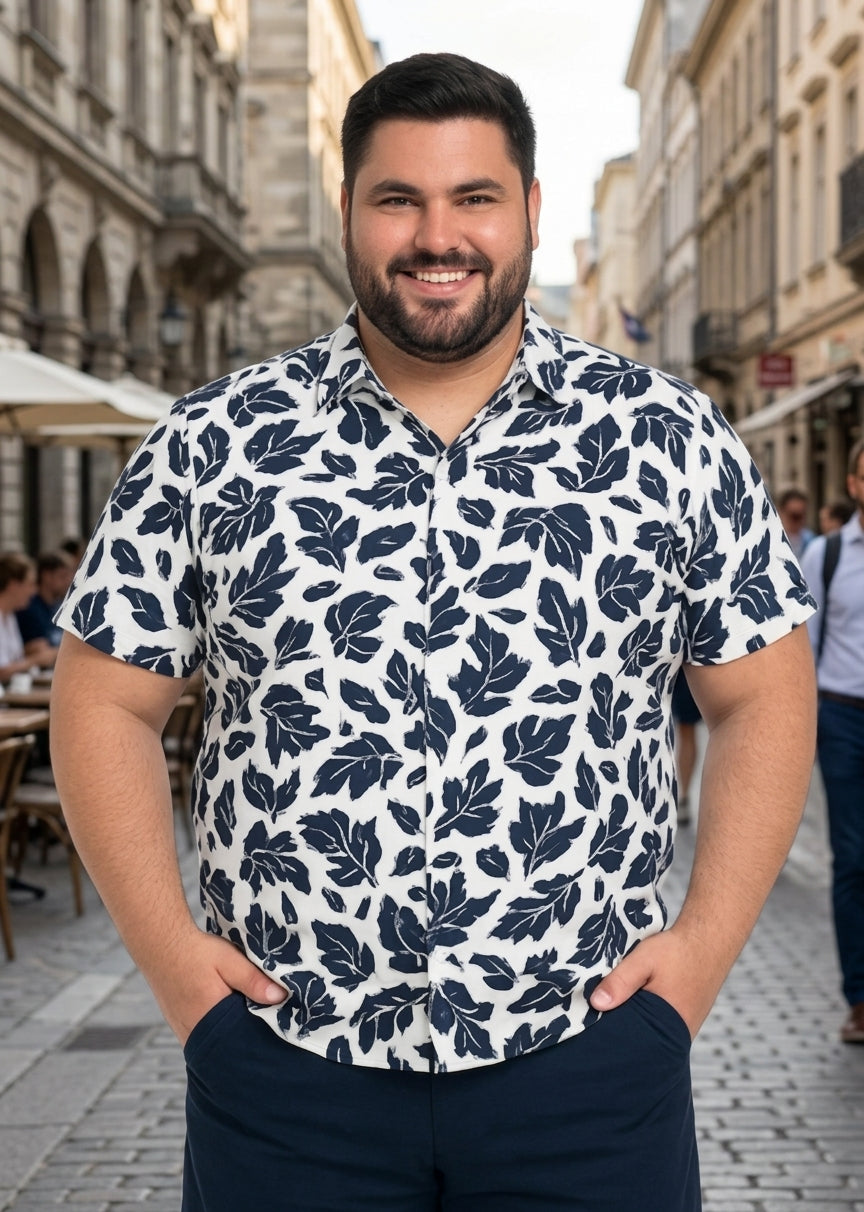 Camisa guayabera regular fit diseño 501 blanco Tallas grandes | MASX Chile