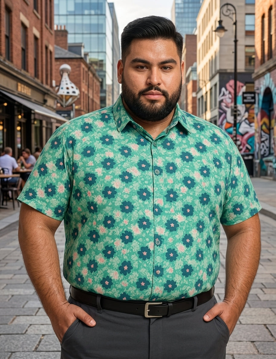 Camisa guayabera slim fit agua diseño 001 Tallas grandes | MASX Chile