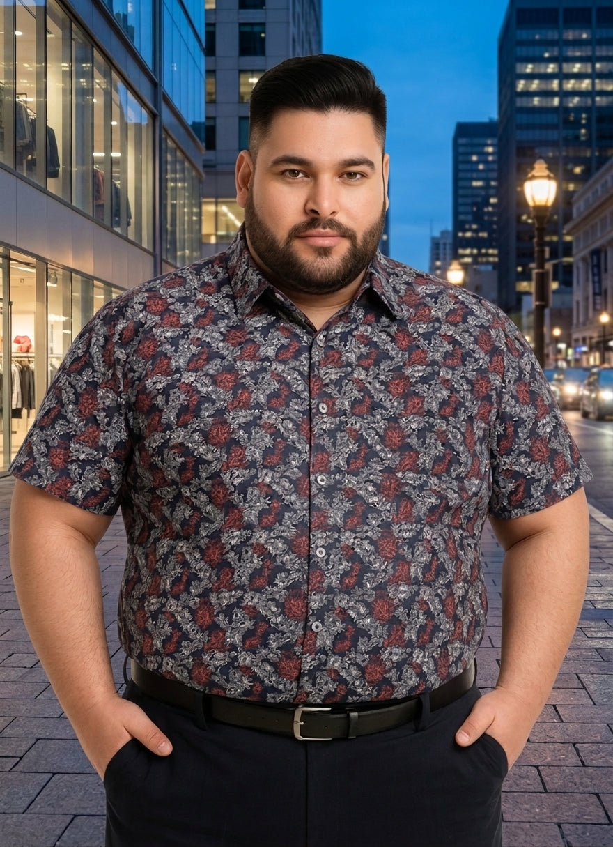 Camisa guayabera slim fit morado Tallas grandes | MASX Chile