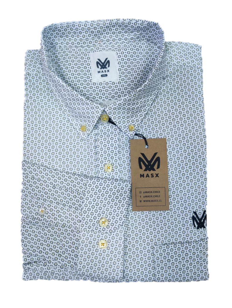 Camisa juvenil blanca con circulos Tallas grandes | MASX Chile